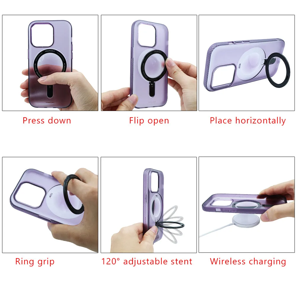 YOUNGKIT Rock MagSafe Ring Grip Stent Anti-Scratch Back Shockproof Cover Case