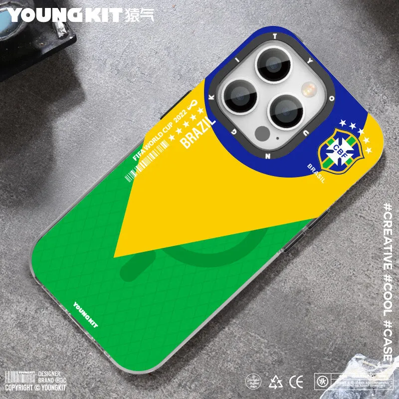 YOUNGKIT World Cup MagSafe Slim Thin Matte Anti-Scratch Back Shockproof Cover Case
