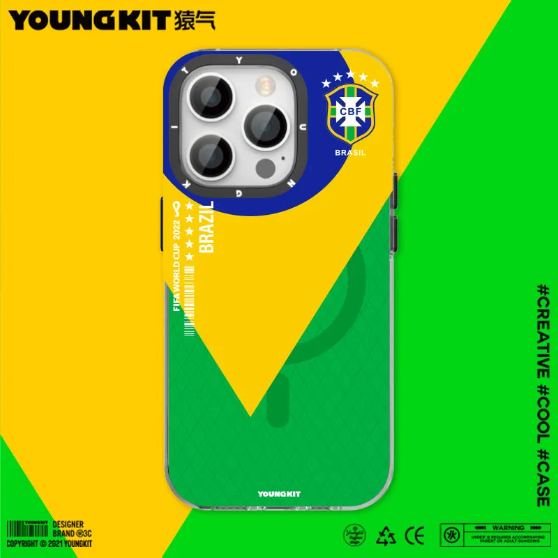 YOUNGKIT World Cup MagSafe Slim Thin Matte Anti-Scratch Back Shockproof Cover Case