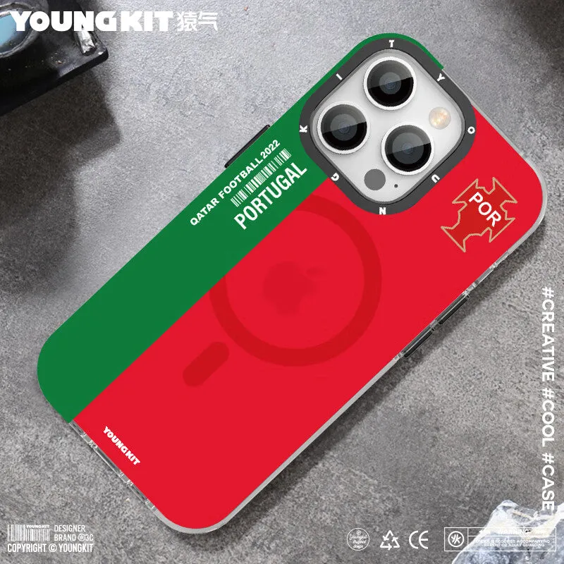 YOUNGKIT World Cup MagSafe Slim Thin Matte Anti-Scratch Back Shockproof Cover Case