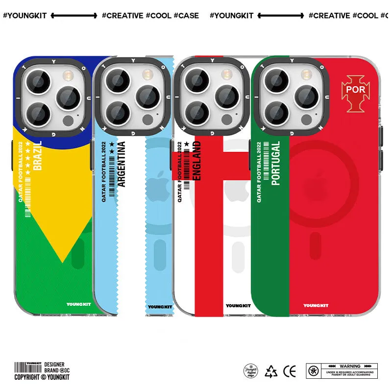 YOUNGKIT World Cup MagSafe Slim Thin Matte Anti-Scratch Back Shockproof Cover Case