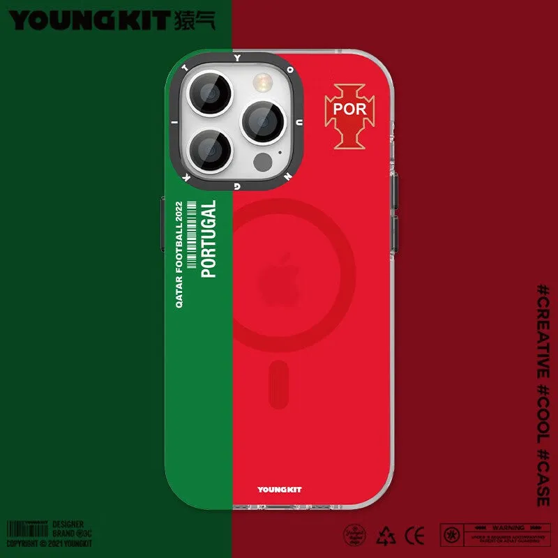 YOUNGKIT World Cup MagSafe Slim Thin Matte Anti-Scratch Back Shockproof Cover Case