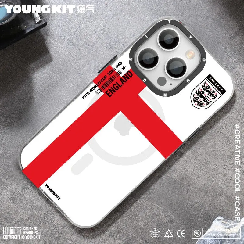YOUNGKIT World Cup MagSafe Slim Thin Matte Anti-Scratch Back Shockproof Cover Case