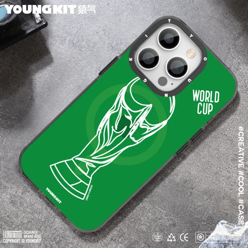 YOUNGKIT World Cup MagSafe Slim Thin Matte Anti-Scratch Back Shockproof Cover Case